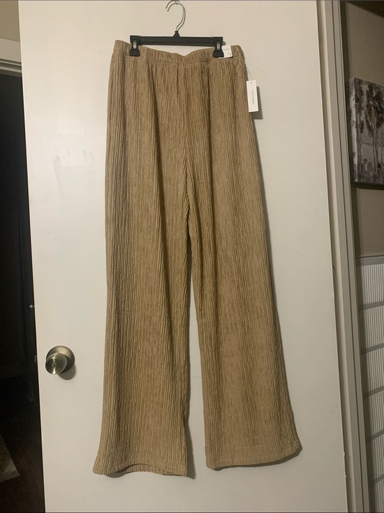 Dictionary Pants - Ribbed Wide-Leg Knit Pants in Camel Neutral